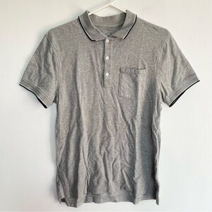 J. Crew Stretch Pique Knit Goods Short Sleeve Collared Shirt Gray Casual Size S